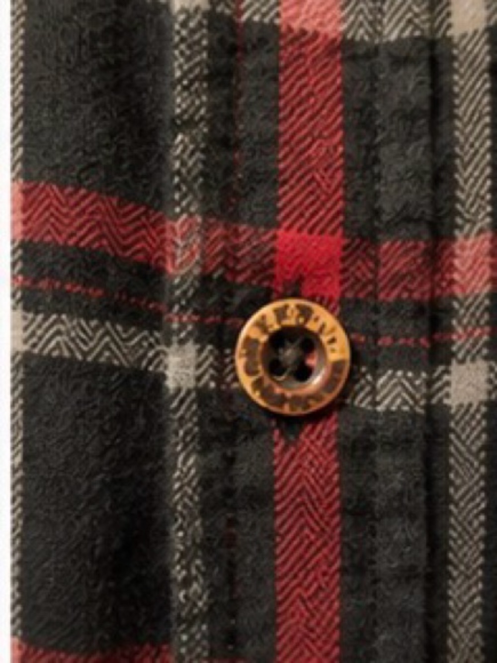 ESPRIT Men’s Plaid Button-Up Shirt Large Black Red Gray Cotton - Picture 5 of 5